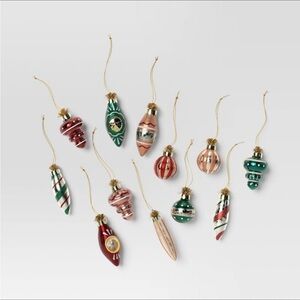 Set of 12 Mini Christmas Glass Ornaments - Threshold